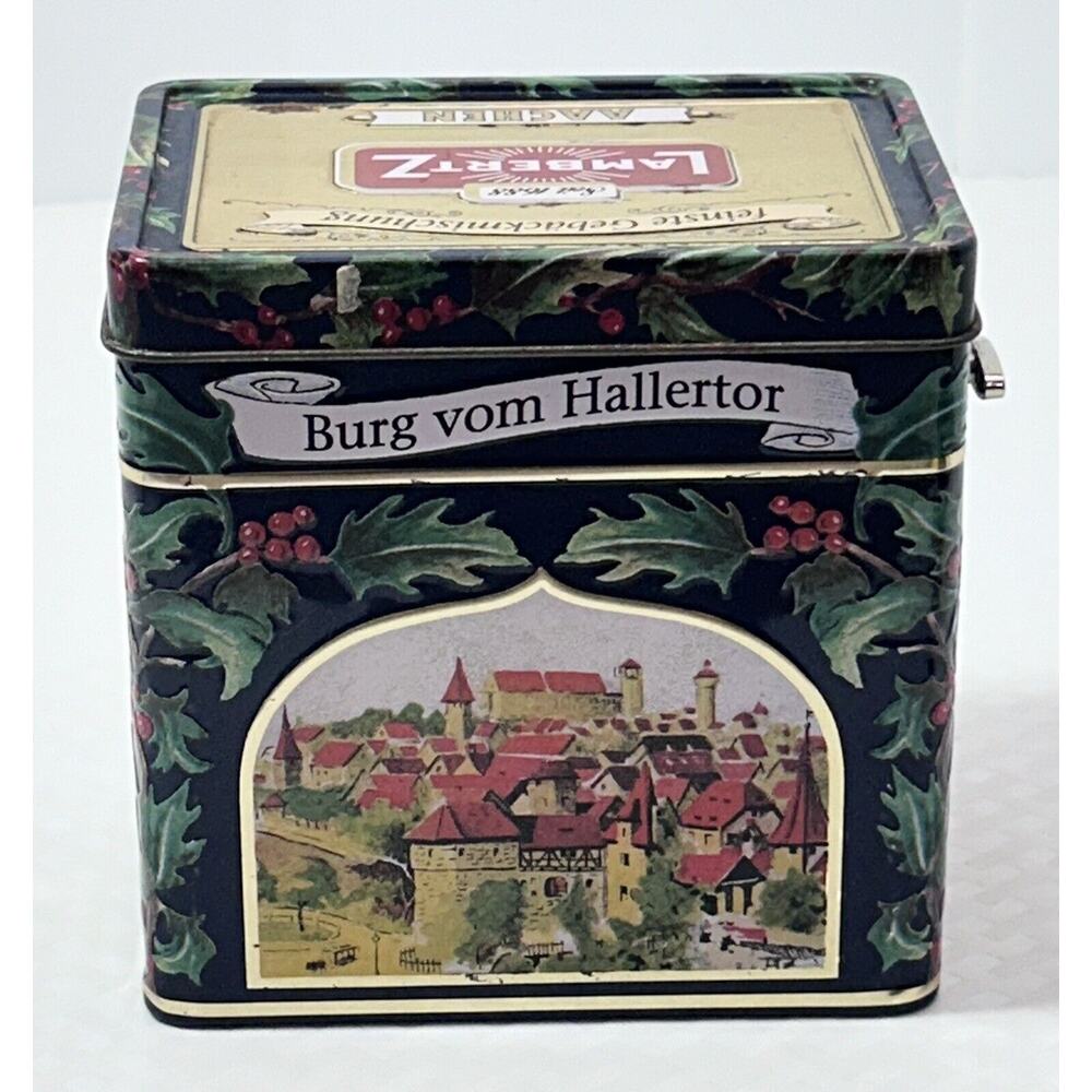 Vintage LambertZ Aachen Musical Tin (Germany)‎ for Cookies, Tea Bags, or Candy